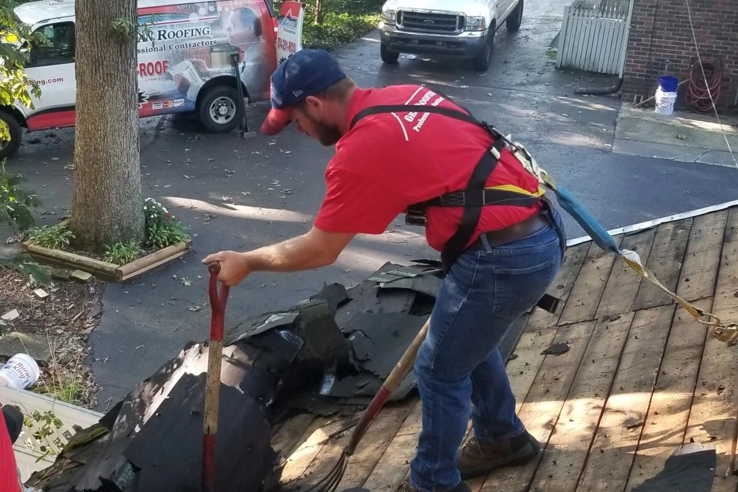 Working on Slate Roof Replacement